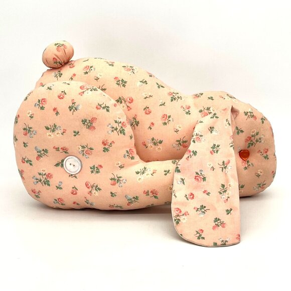 Vintage Floral Print Stuffed Easter Bunny Rabbit Plush Toy Handmade by Grandma - Picture 2 of 16